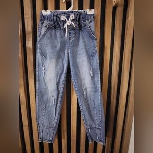 Elastic Waist Distressed Jogger jeans